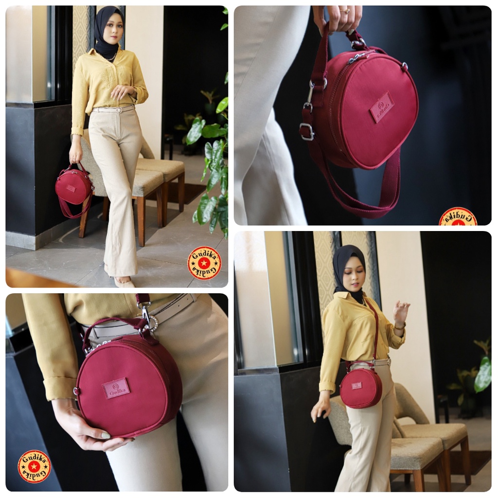 BIG PROMO Tas Bulat Selempang GUDIKA 5153 Slingbag Cewek Wanita Branded Original