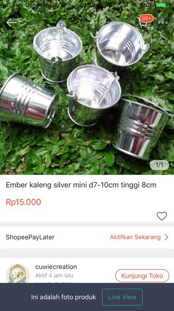 Ember Kaleng Silver Mini D7-10cm Tinggi 8cm