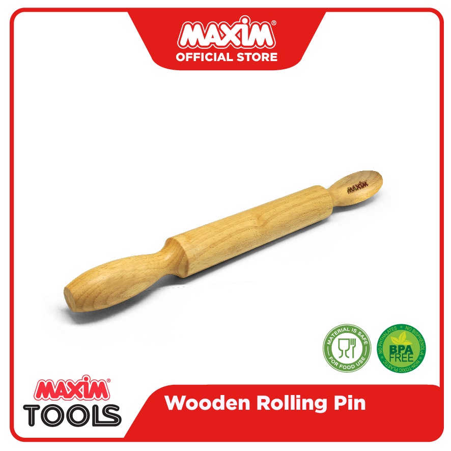 Maxim Tools Wooden Rolling Pin - Penggiling / Penggilas Adonan Kayu