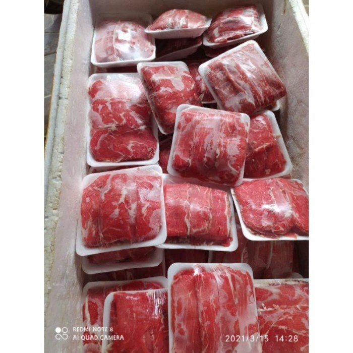 

Beef slice daging sapi impor iris tipis 500 gram non fat teriyaki