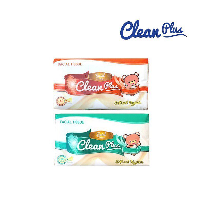 Premium Facial Tissue 180 sheets 2ply Clean Plus | 180s | Tisu Wajah Halus Facial Tissue/ Tissue Wajah180 sheets 2ply Moneykick