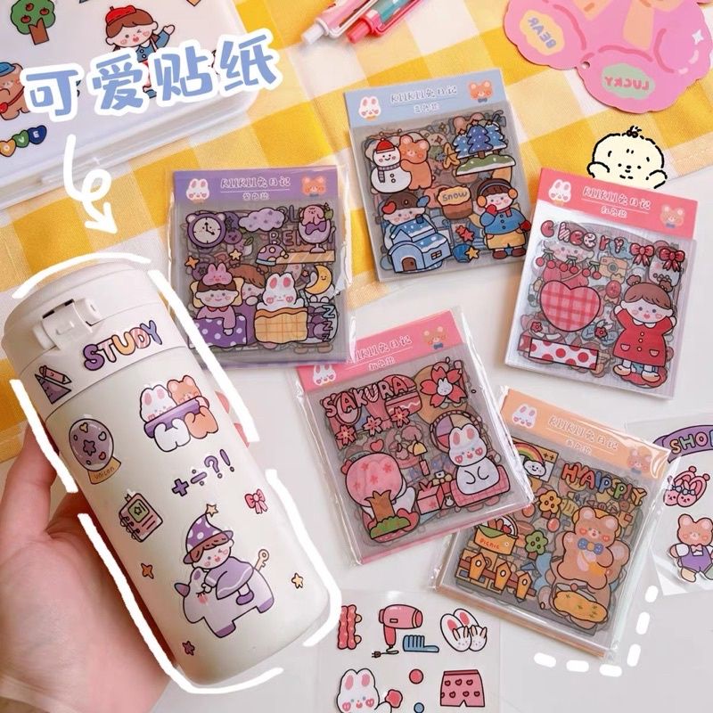 25 lembar STICKER SANRIO/LOTSO/MELODY AESTHETIC DIY DAIRY BOOK/TUMBLER/CASE/LAPTOP