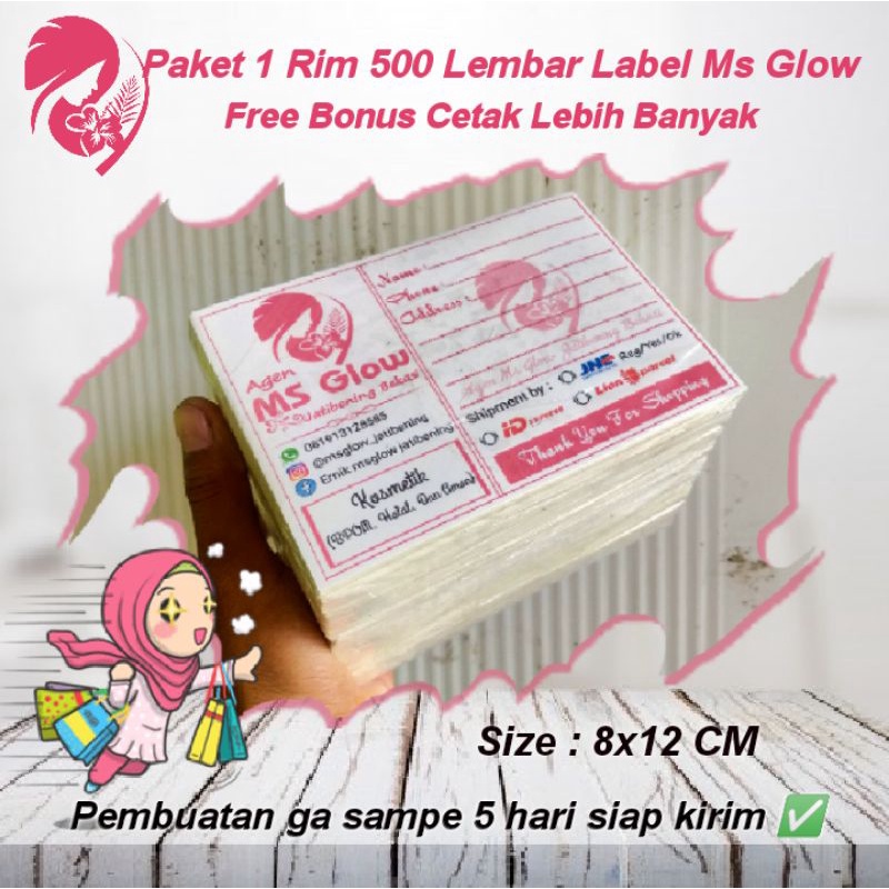 

Paket 500 Lembar Stiker Label Pengiriman Ms Glow