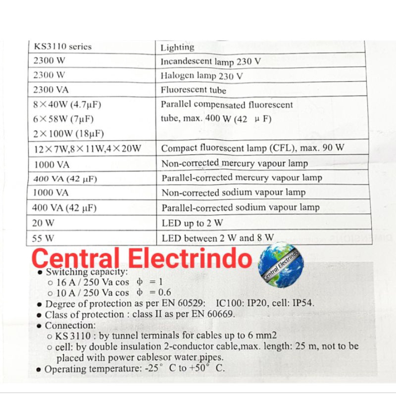 Sensor Cahaya Photo Cell KS 3110 AC 220V Din Rail.