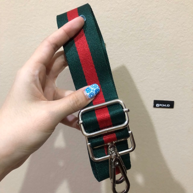 Canvas strap tas lebar 3.8cm , tali tas small width warna Gucci