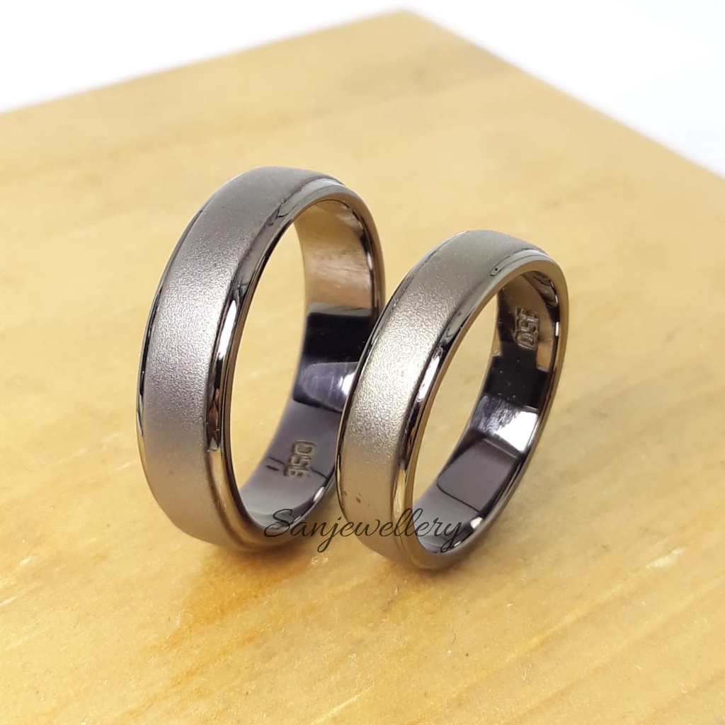 Cincin kawin perak black couple platina palladium emas nikah tunangan custom 22ag