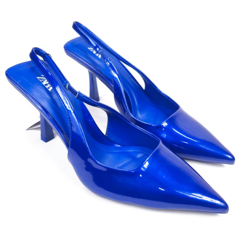 ZR Glossy Slingback Basic Kitten Heels