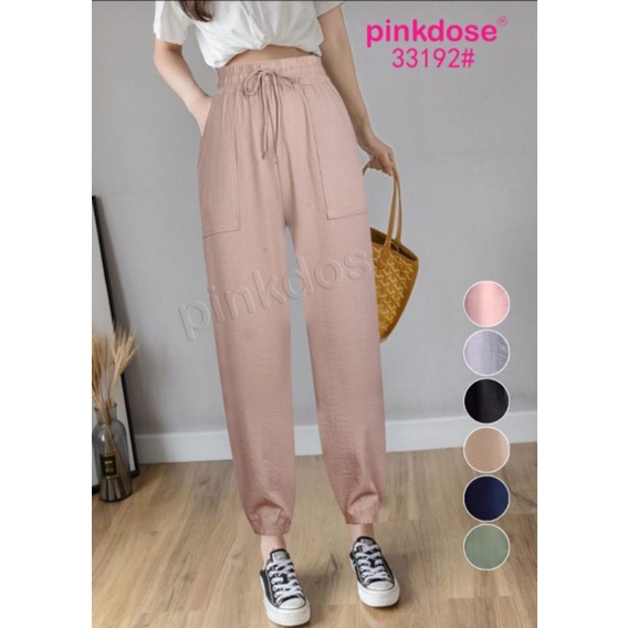Celana wanita import | celana wanita mode Jogger katun linen