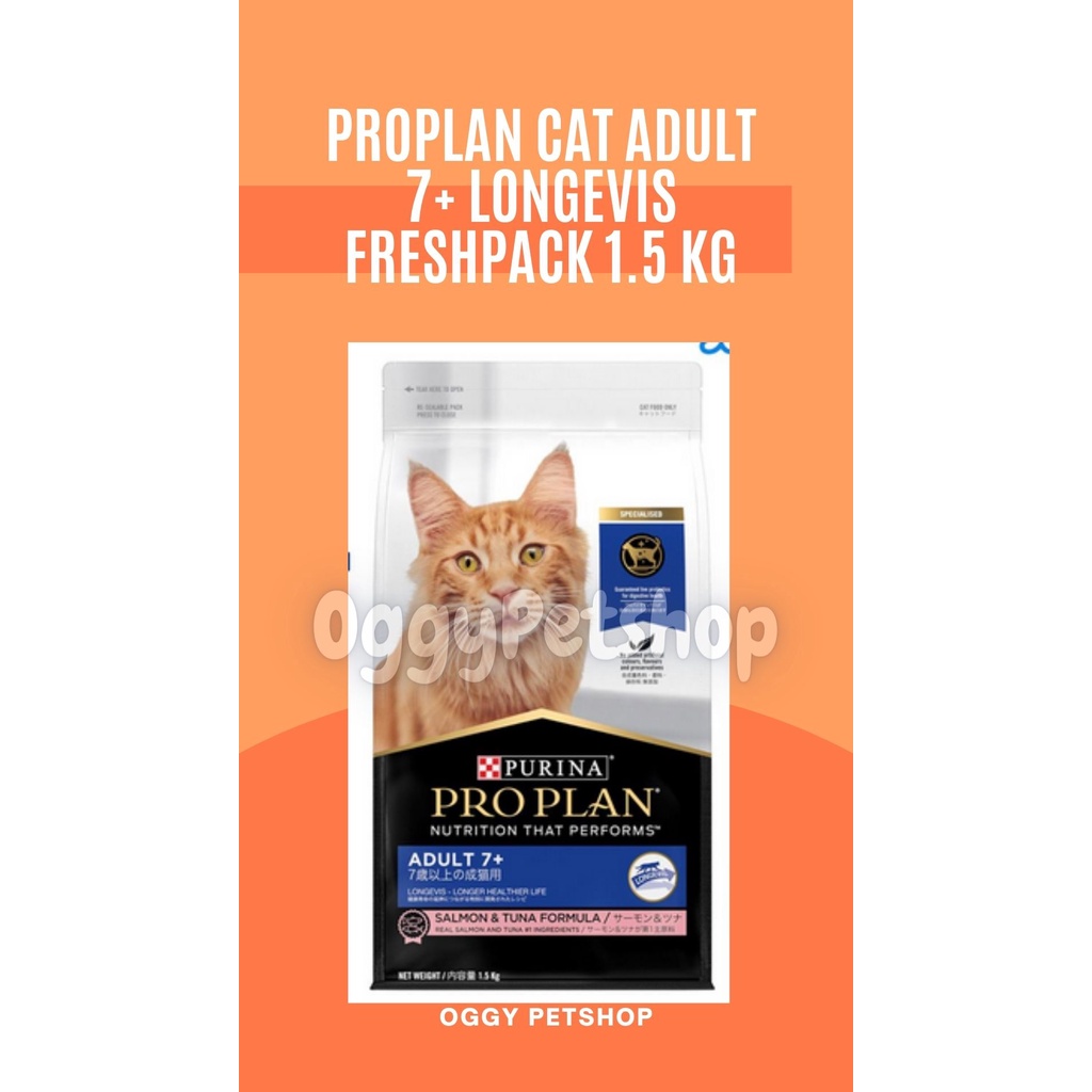 PROPLAN CAT ADULT 7+ LONGEVIS Pro Plan Makanan Kucing Freshpack 1.5 Kg