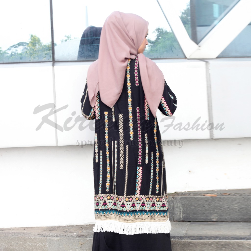 Cardigan Panjang Motif Bohemian Outer Bohemian Panjang | Kireina Fashion