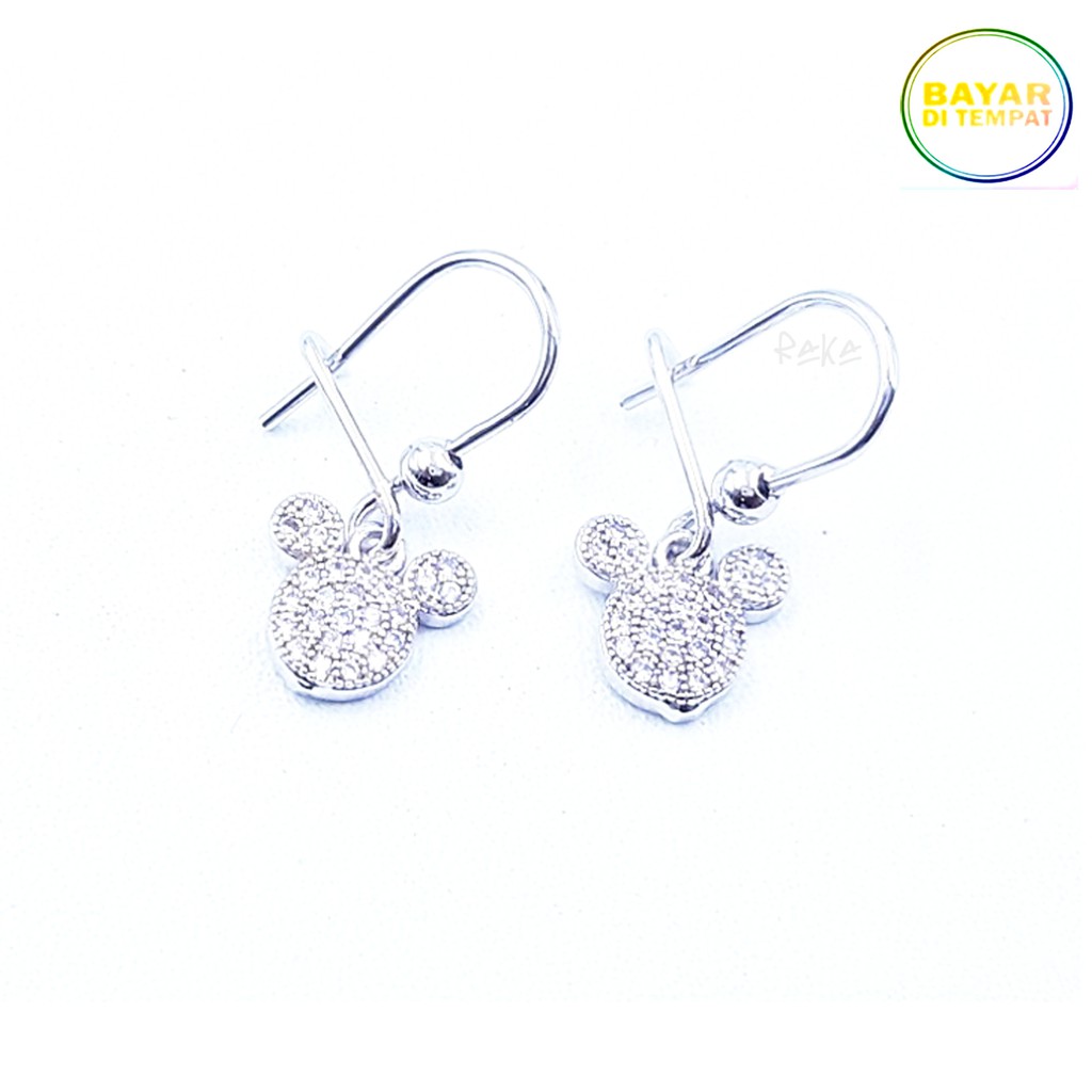 RAKA Acc - Anting Clip / Klip MICKEY MOUSE Xuping Silver Perhiasan Aksesoris Wanita 173