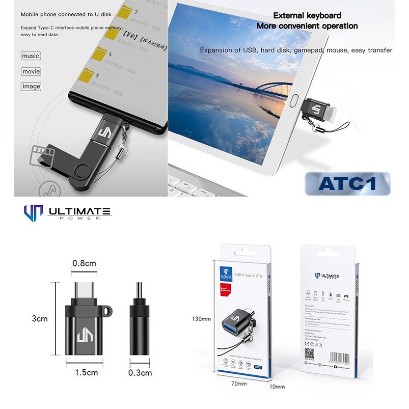 Type-C Connector OTG Ultimate Power USB to Type-C Connector Adapter ATC1