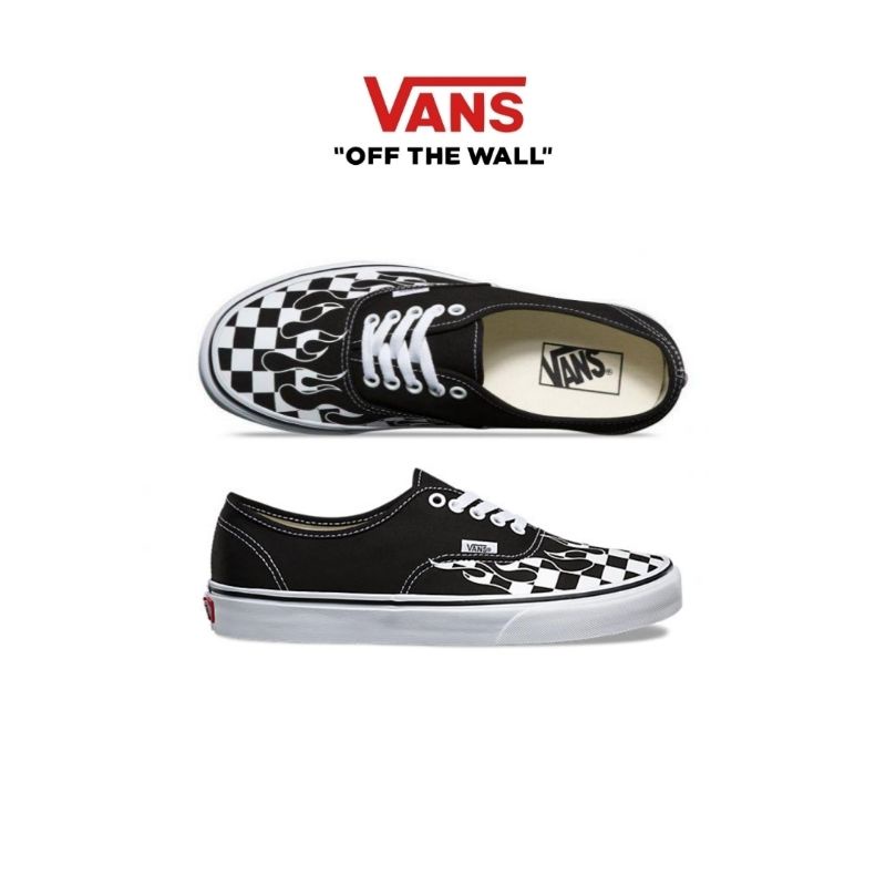 Vans Authentic Checkerboard Flame Black White Original