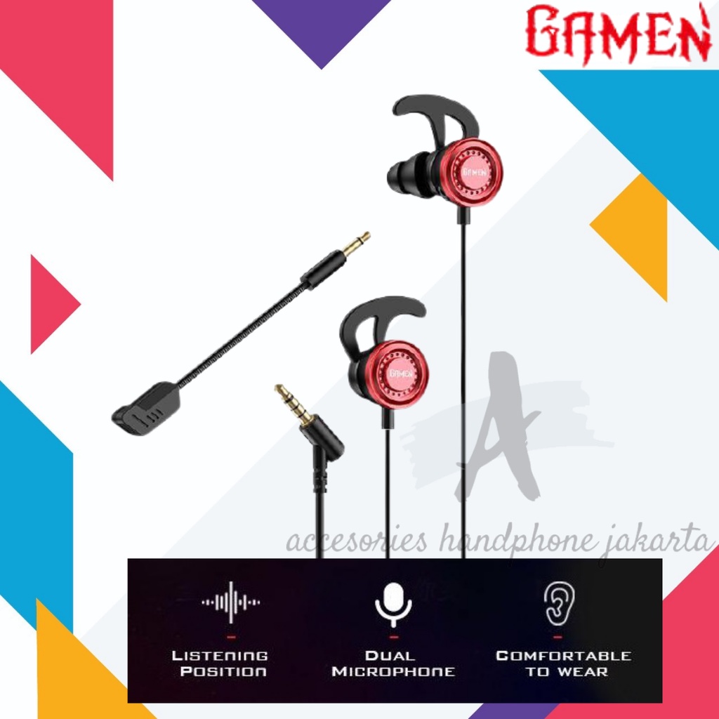 HEADSET GAMING GAMEN GE200 DUAL MICROPHONE ELBOW DESIGN  BARU DAN ORIGINAL GARANSI