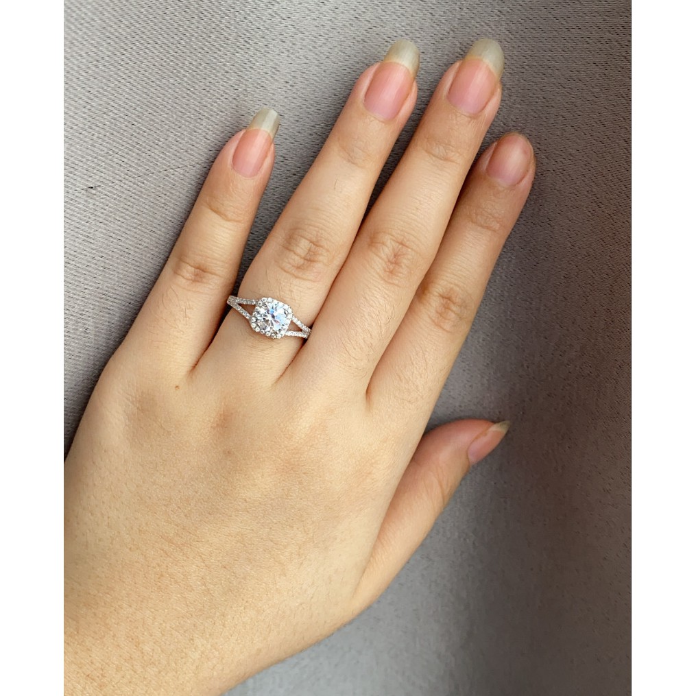 Cincin Perak Wanita Pria Couple Asli S 925 Lapis Rhodium Cocok Kawin Nikah tunangan hadiah RS048