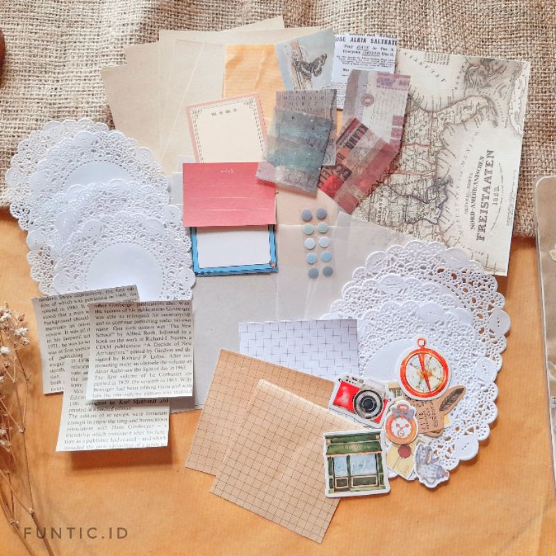 

Journal Kit Vintage theme Scrapbook Aesthetic