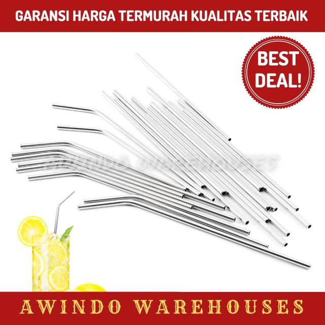 [TERMURAH] SEDOTAN STAINLESS STEEL STRAW SEDOTAN MINUMAN STAINLESS 304 FOOD GRADE