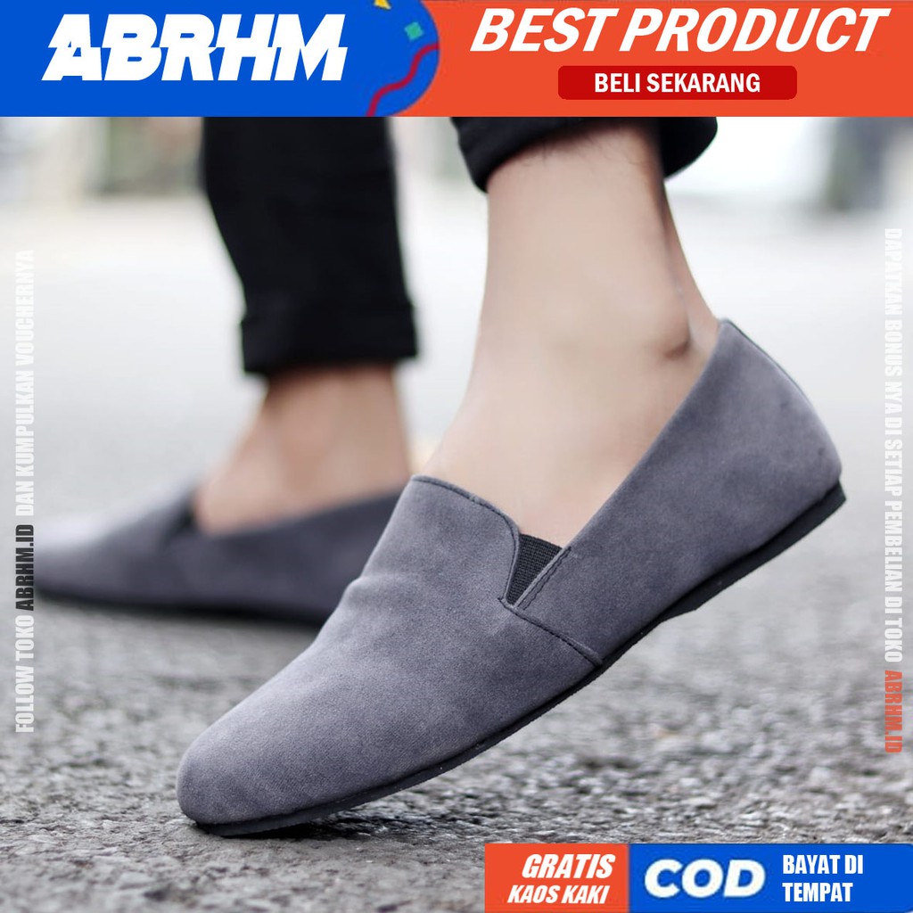 ABRHM x KORD Sepatu casual Slip On Kulit Sintetis Kasual Formal Pria Kerja Santai Kuliah Anti Slip Original