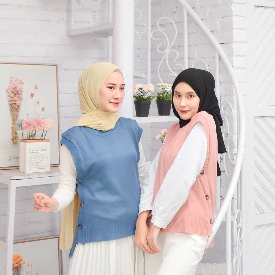 Nara Grosir - Micha Crop Vest | Fashion Terkini | Sweater Termurah