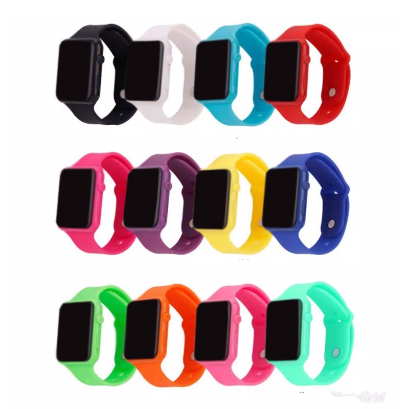 ⭐Gogoland⭐ BARANG REJECT Gelang Model Jam Tangan Pria Wanita  Strap Rubber Sport import COD JT007-1
