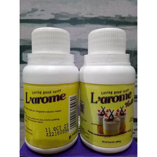 Perisa/essence rasa Vanilla merk Larome packing ori 100 gr,