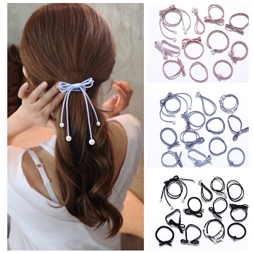 Ikat Rambut Karet Tebal Elastis PITA WARNA / Kunciran PITA Korea - MKM