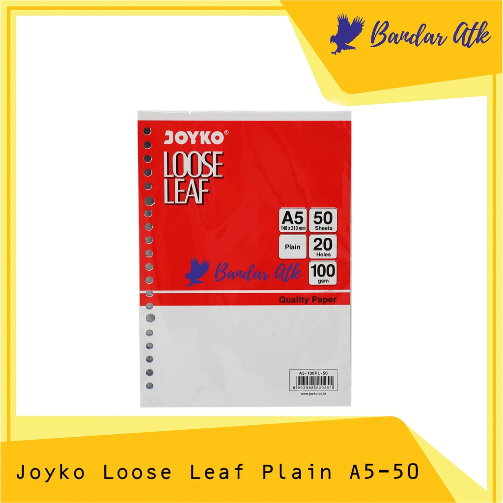 

JOYKO Loose Leaf Plain A5 - 50 Lembar Isi Refill Kertas Binder File