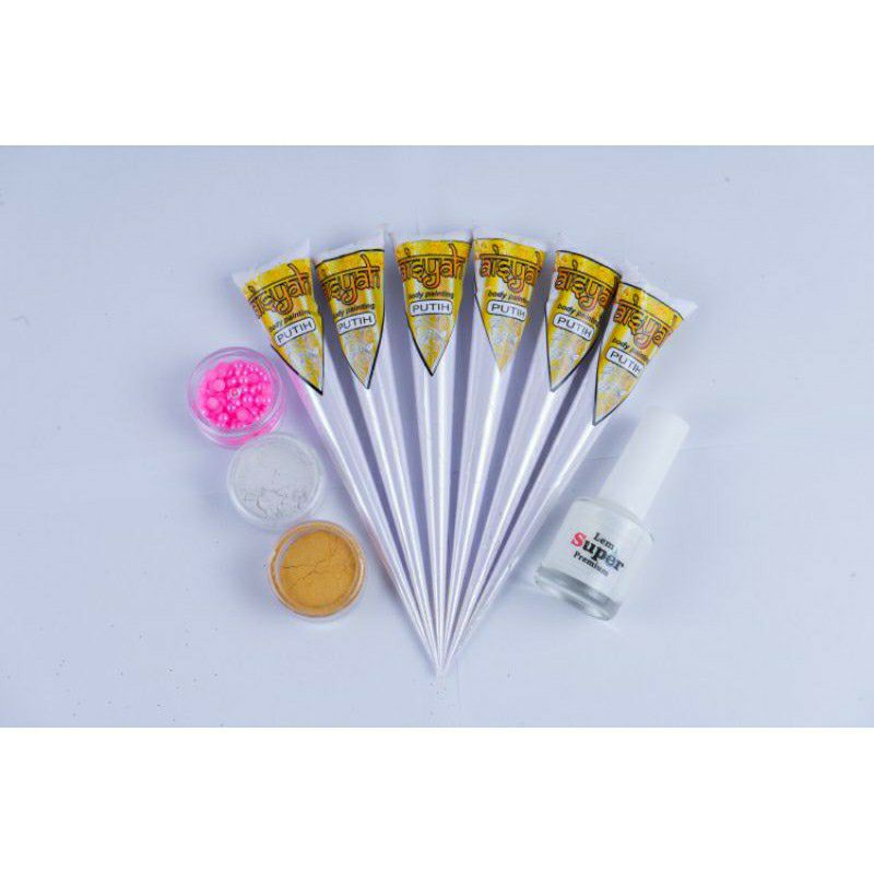 

perlengkapan hena warna putih