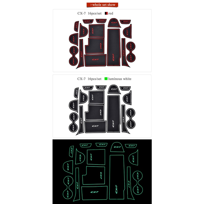 16pcs Pad Karet Anti Slip Untuk Interior Mobil Mazda CX7 CX-7 CX 7
