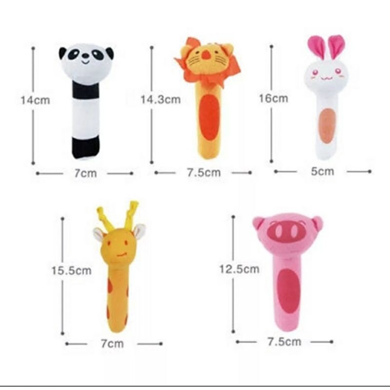 Mainan Rattle BONEKA ANIMAL PLUSHIE DOLL BUNYI bahan Lembut