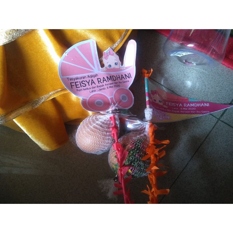 Bendera Aqiqah + Jaring telur