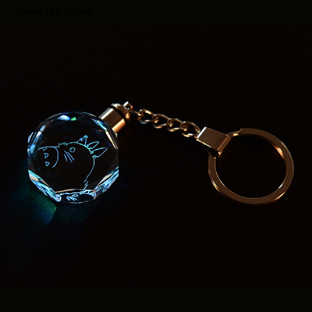 1pc Gantungan Kunci Desain Anime Totoro Dengan Lampu LED Untuk Hadiah