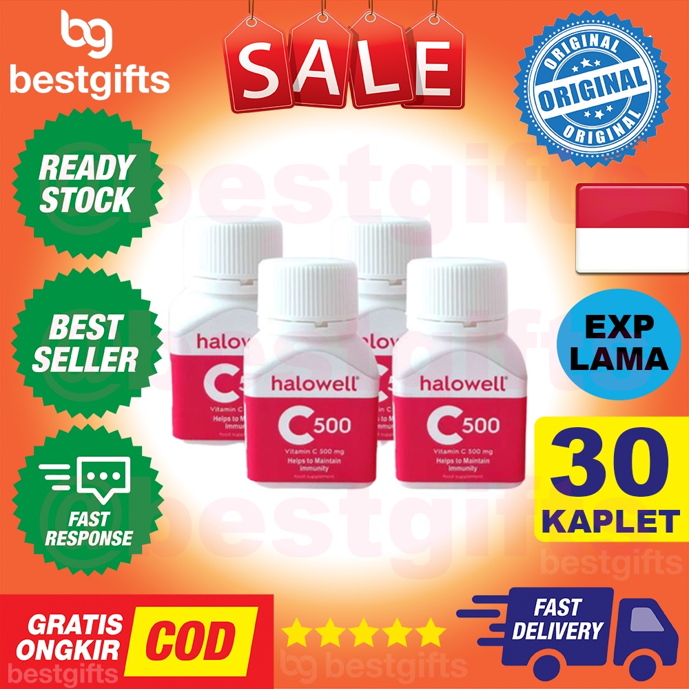 HALOWELL VITAMIN C 500 MG HALO WELL VIT C 500MG KEKEBALAN DAYA TAHAN IMUN TUBUH ANTIOKSIDAN 30 KAPLET