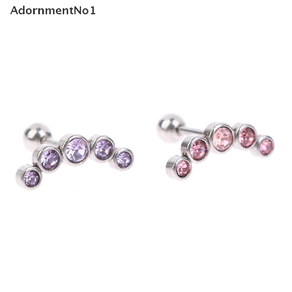 (AdornmentNo1) 1pc Anting Tindik Tulang Rawan Telinga Bahan Stainless Steel