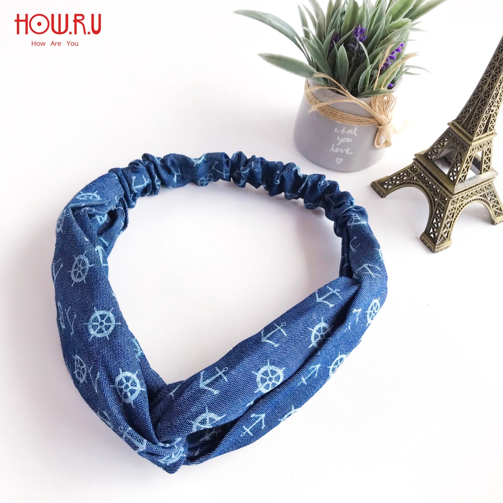 HOW.R.U | Bandana Karet Korean Style / Bando Elastis Silang Korea