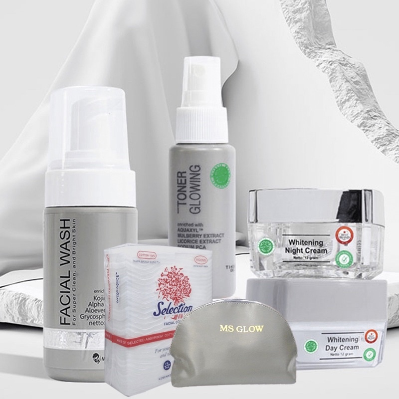 COD✅ (FREE KAPAS SELECTION) PAKET WHITENING MS GLOW ORIGINAL