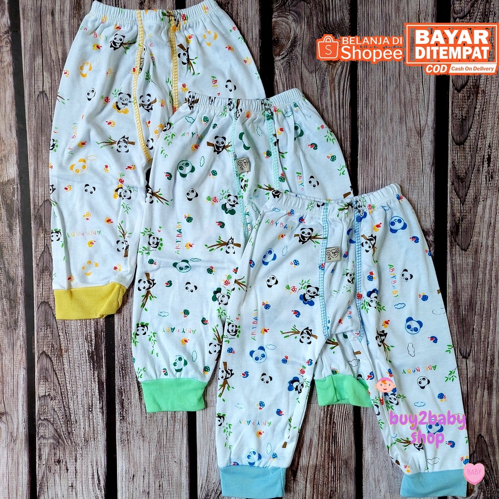 Celana panjang bayi motif putih list warna murah berkualitas Abiy Baby 0-24 bulan isi 6 PCS