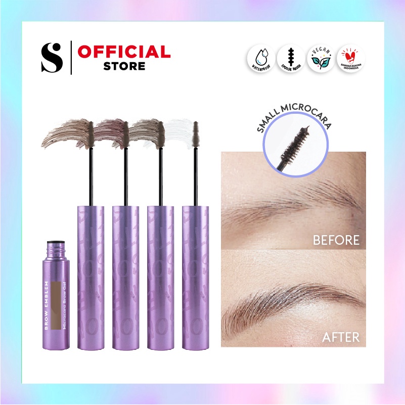 SOMETHINC BROW EMBLEM Microcara Brow Gel Waterproof Maskara Alis Kuas