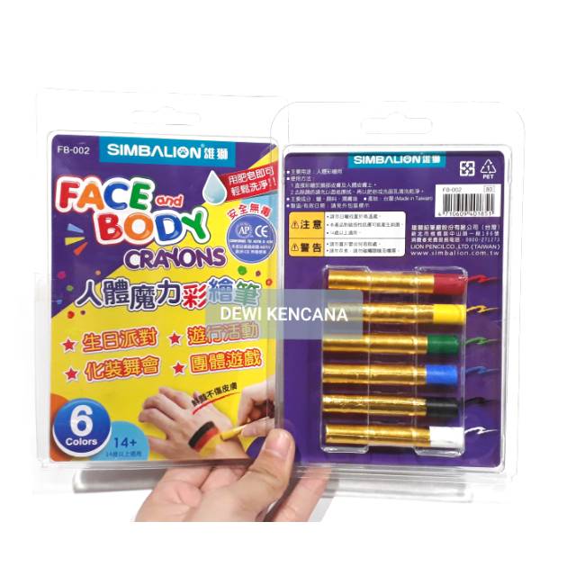 

Face and Body Crayon / Crayon Wajah Simbalion 1 Set Isi 6 Warna