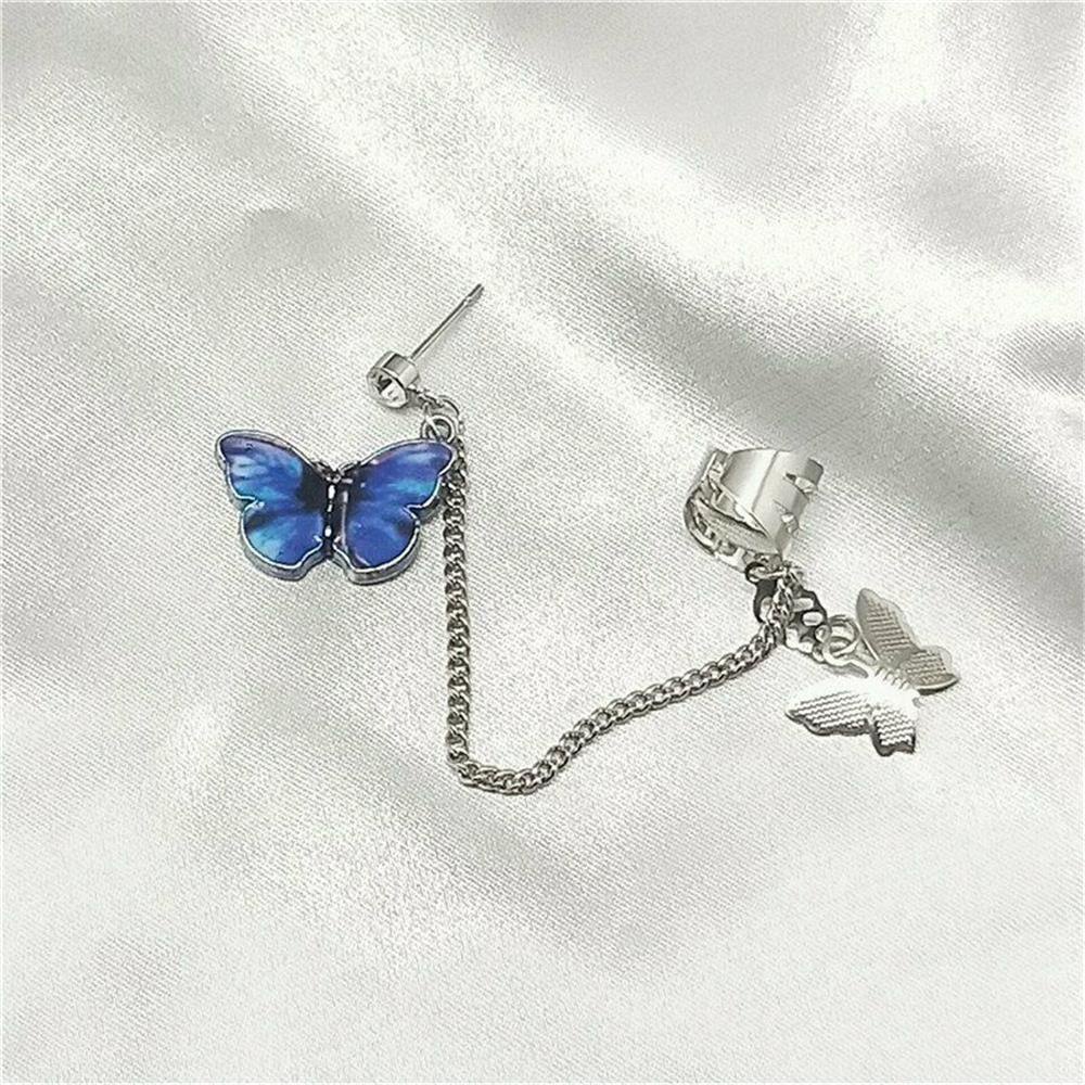 Lily Butterfly Earrings Aksesoris Pesta Fashion Perhiasan Tanpa Tindik Non Tindik Butterfly Ear Cuff