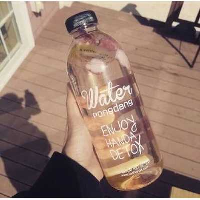 Botol Minum 1 Liter Lucu Bening Plastik BPA Free 1000ml - QWF236 LAMHANDA