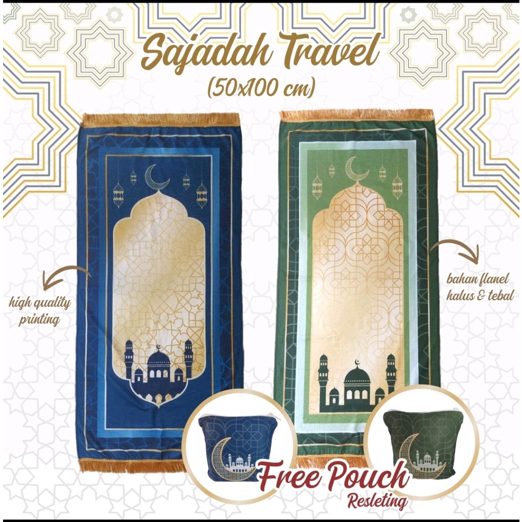 SAJADAH TRAVEL JUMBO LIPAT RUMBAI PREMIUM SAJADAH TRAVELING BULU LEMBUT HALUS SEJADAH SOUVENIR TAHLILAN