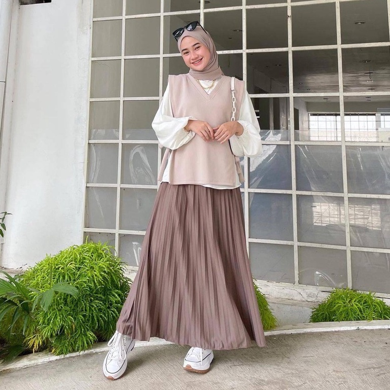 Rok Plisket Premium  Jumbo M FIT TO XLL 100% Original / Mayung / Skirt