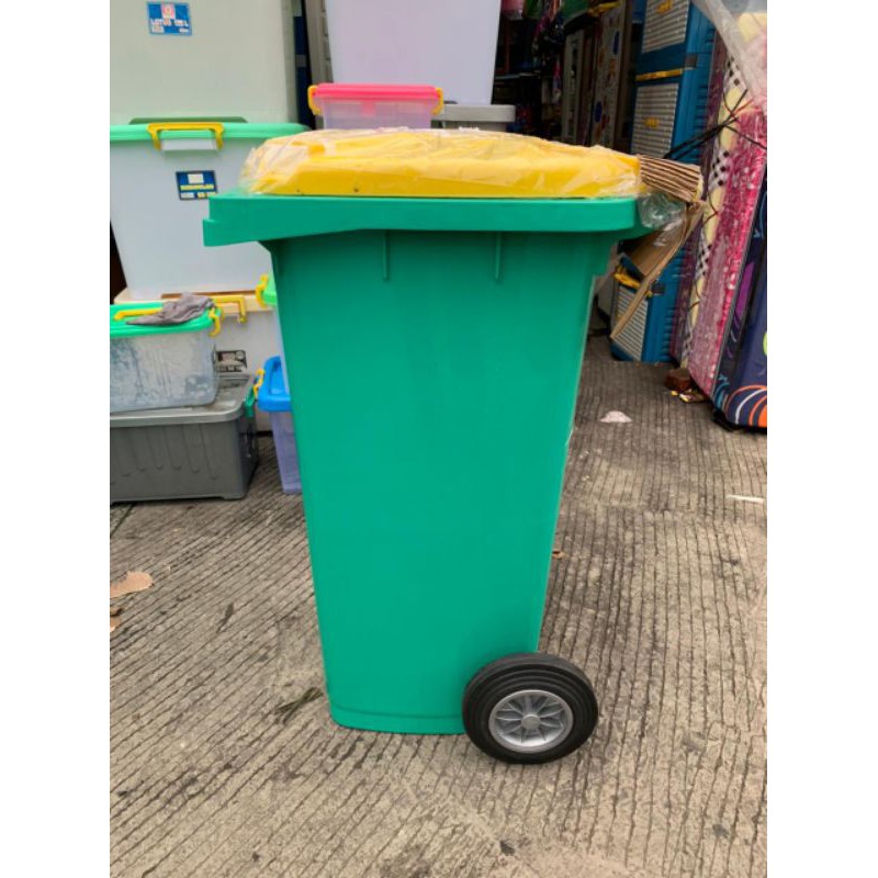 ATARI GREEN LEAF - Tempat Sampah Roda 100 120 240 Liter ECO Dustbin / Tempat Sampah Dorong / Tempat Sampah Roda Besar / Tempat Wadah Tong Sampah Roda 100 120 240 Liter Green Leaf