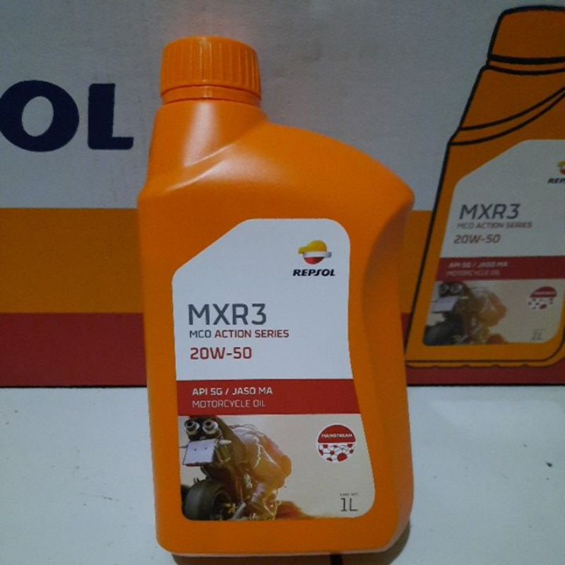 OLI REPSOL MXR3 1 LITER SAE 20W-50 API SG JASO MA OLI MOTOR SPORT ORIGINAL REPSOL