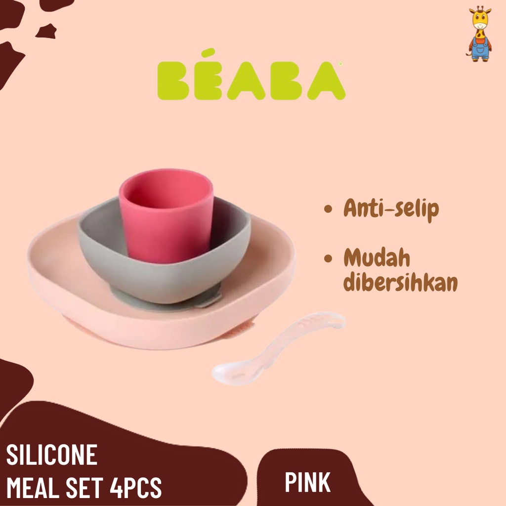 Beaba Silicone Meal Set 4pcs - Satu Set Alat Makan Beaba