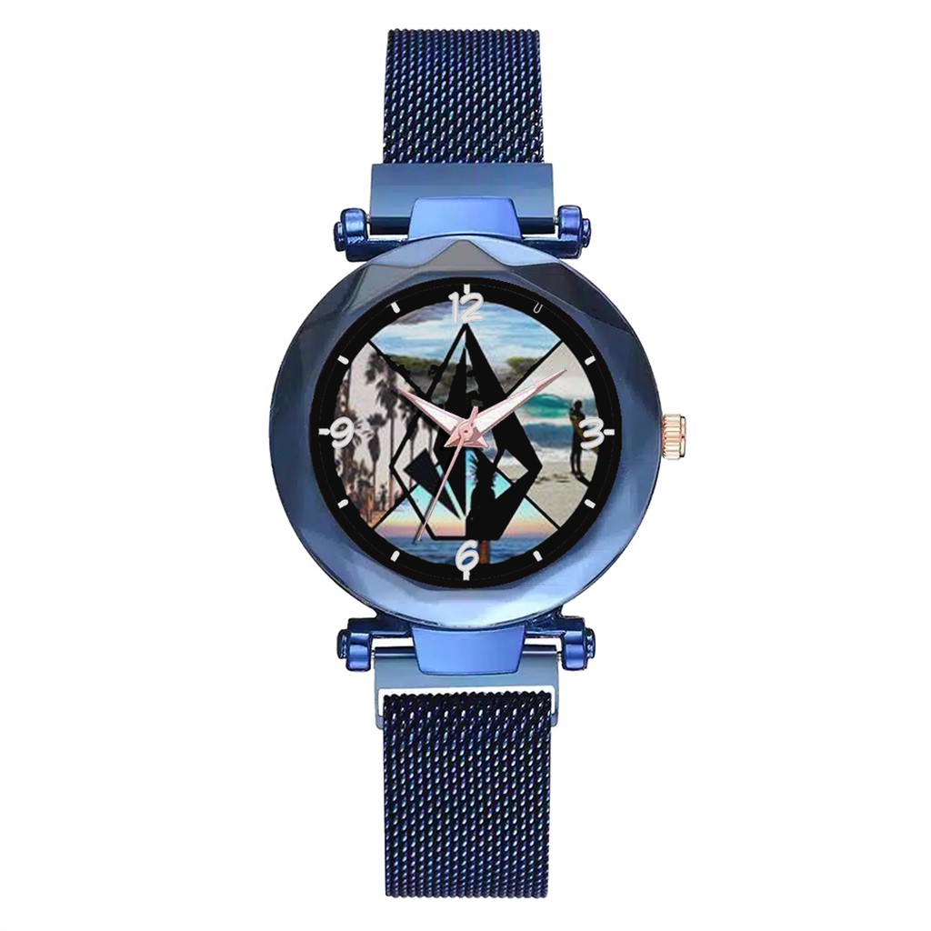 Jam Tangan Wanita Custom - VOLCOM MOTIF 2 Free Box &amp; Batre Cadangan