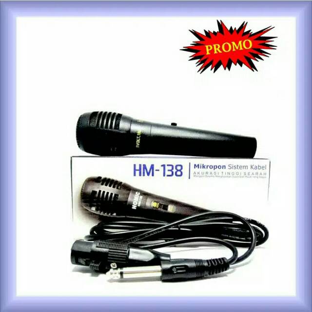 MIC KABEL MIK MURAH /MICROPHONE SISTEM KABEL HOMIC HM 138 SUARA NGEBASS/MIKROPON PENGERAS SUARA