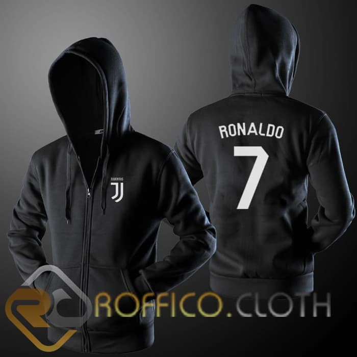 Jaket Hoodie Zipper Logo Juventus Cristiano Ronaldo CR7 03 - Roffico