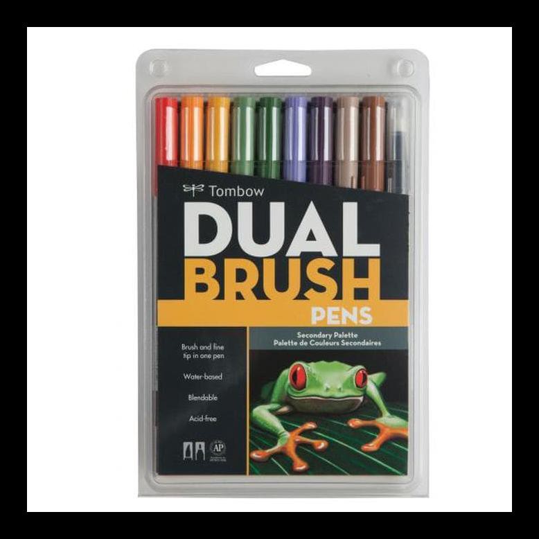 

READY STOK TOMBOW DUAL BRUSH PEN SET 10 COLORS - SECONDARY PAKET ALAT TULIS MURAH